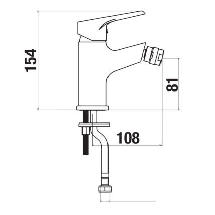 JIKA H3411W10041101 - Bidetarmatur CUBE 15,4 cm glänzendes Chrom