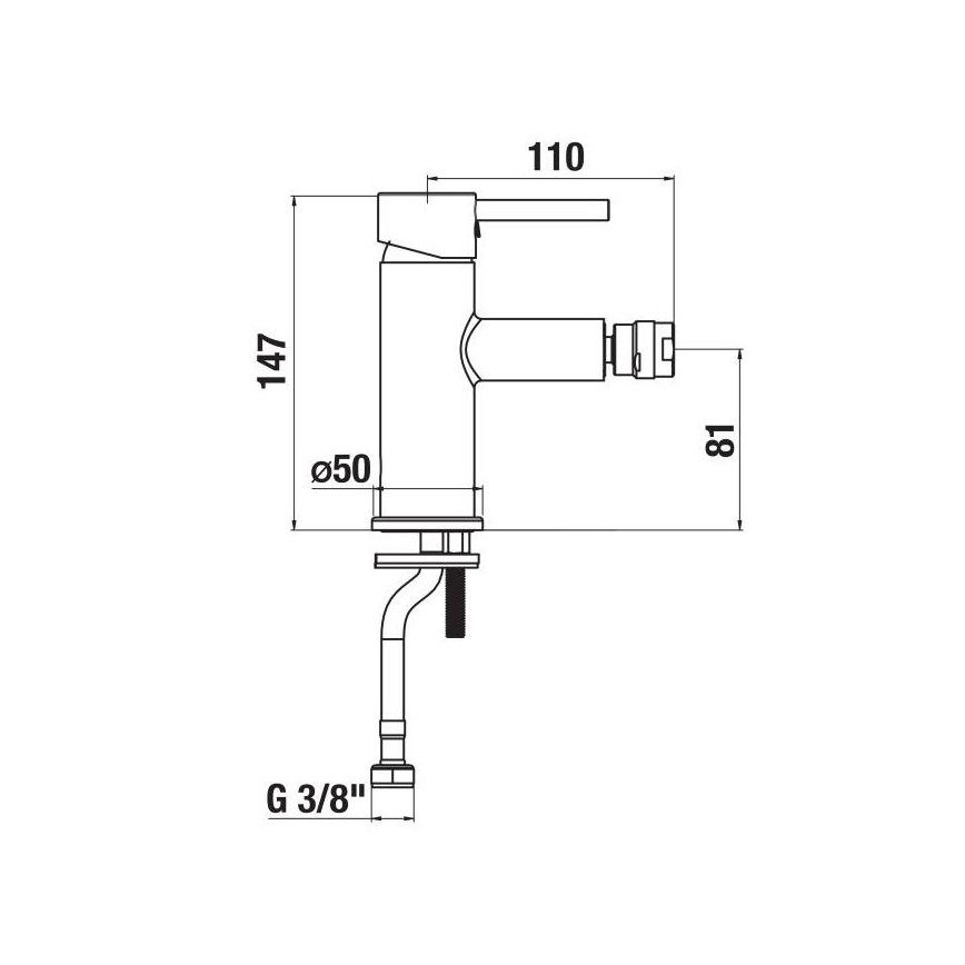 JIKA H3412F17161101 - Bidetarmatur MIO 14,7 cm matt schwarz