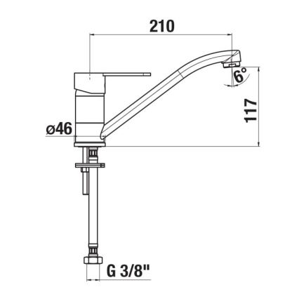 JIKA H3511Z10042301 - Spültischarmatur LYRA 21 cm Hochglanzchrom
