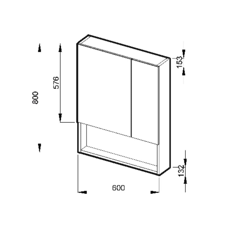 JIKA H4532410383041 - Spiegelschrank mit Ablage LYRA 80x60 cm weiß
