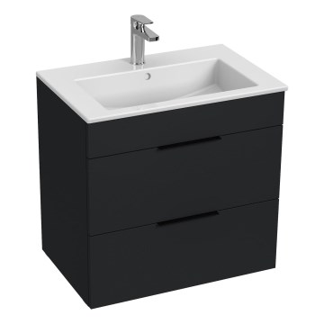 JIKA H4536021763521 - Badezimmerschrank mit Waschbecken CUBE 60,7x65 cm schwarz
