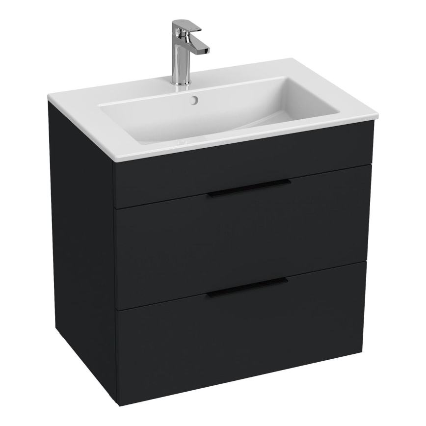 JIKA H4536021763521 - Badezimmerschrank mit Waschbecken CUBE 60,7x65 cm schwarz