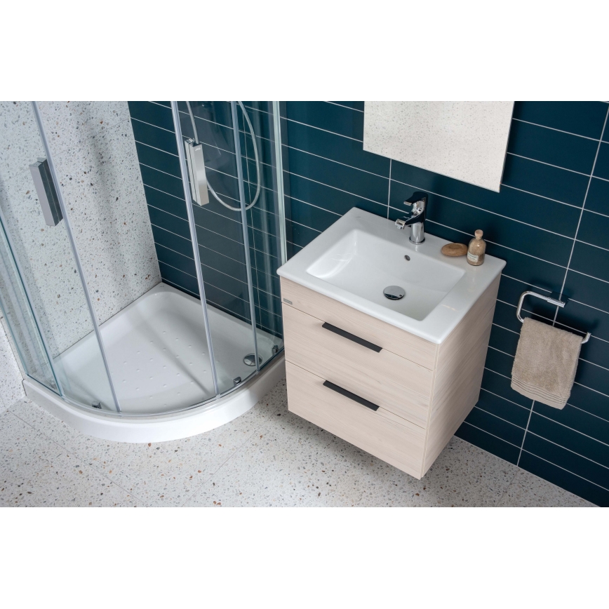 JIKA H4536021765141 - Badezimmerschrank mit Waschbecken CUBE 60,7x65 cm Esche