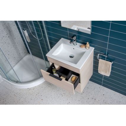 JIKA H4536021765141 - Badezimmerschrank mit Waschbecken CUBE 60,7x65 cm Esche