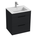 JIKA H4536121763521 - Badezimmerschrank mit Waschbecken CUBE 60,7x55 cm schwarz
