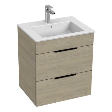 JIKA H4536121765141 - Badezimmerschrank mit Waschbecken CUBE 60,7x55 cm Esche