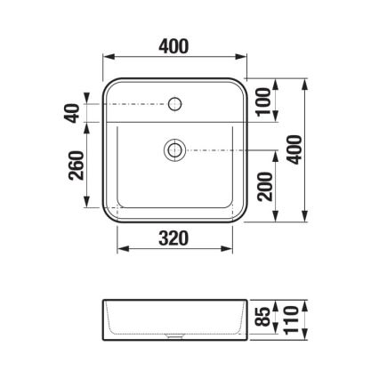 JIKA H8183610001111 - Aufsatzwaschbecken ASTRA 40x40 cm Keramik/weiß