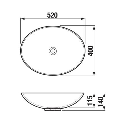 JIKA H8183640001121 - Aufsatzwaschbecken ASTRA 52x40 cm Keramik/weiß