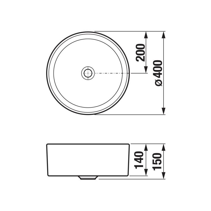 JIKA H8184200001121 - Aufsatzwaschbecken CUBITO d 40 cm Keramik/weiß