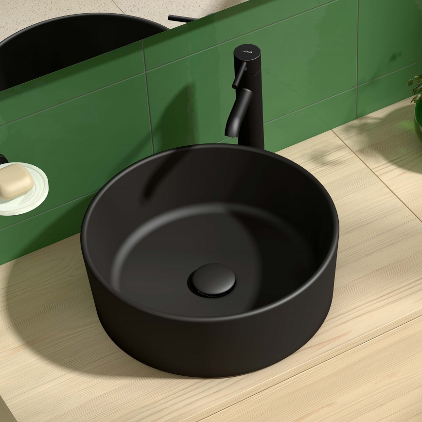 JIKA H8184207161121 - Aufsatzwaschbecken CUBITO d 40 cm Keramik/matt schwarz