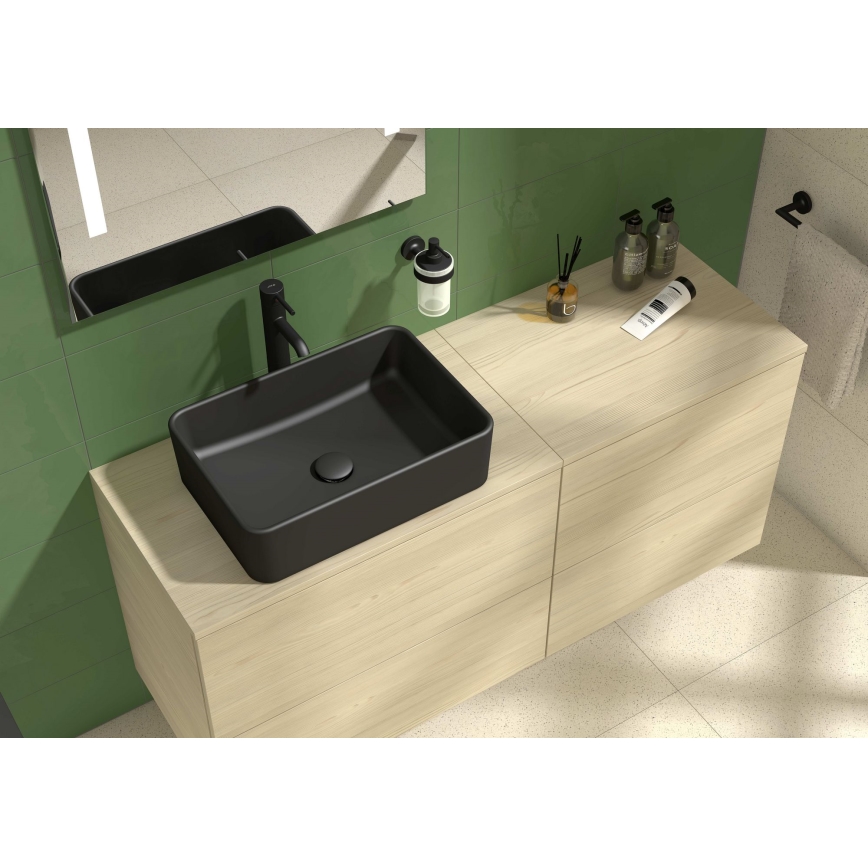 JIKA H8184237161121 - Aufsatzwaschbecken CUBITO 50x35 cm Keramik/matt schwarz