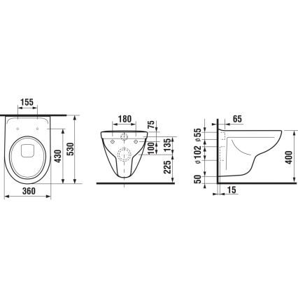JIKA H8233800000001 - Wandhängendes WC LYRA Keramik/weiß