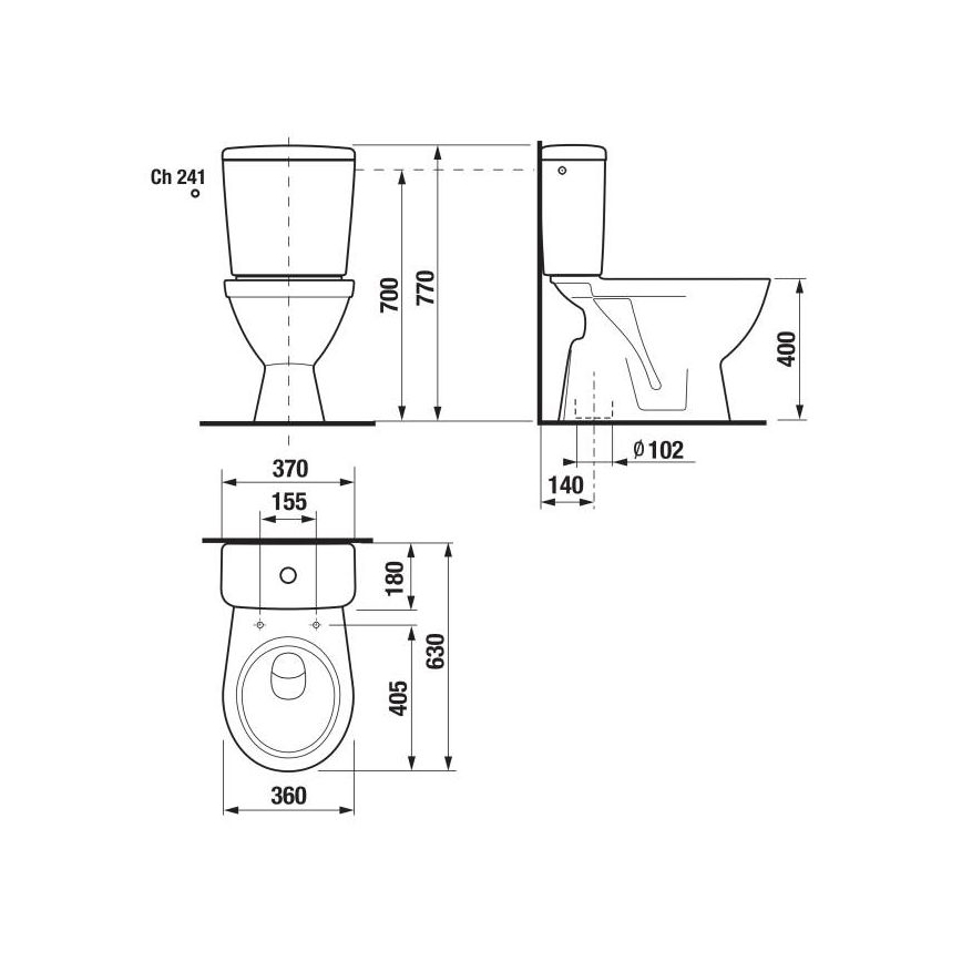 JIKA H8263870002413 - Kombi-WC LYRA Keramik/weiß