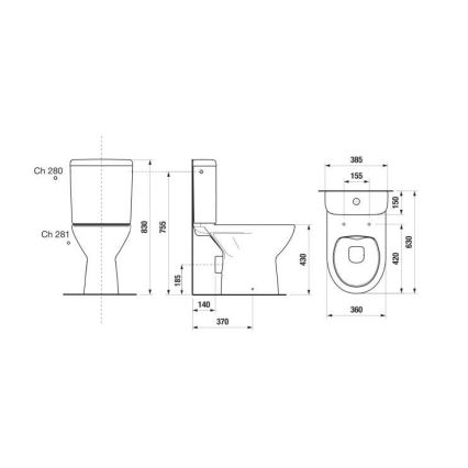 JIKA H8273860002801 - WC-Kombination LYRA Keramik/Weiß