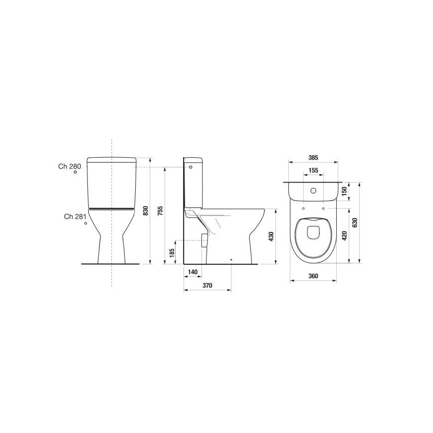 JIKA H8273860002801 - WC-Kombination LYRA Keramik/Weiß