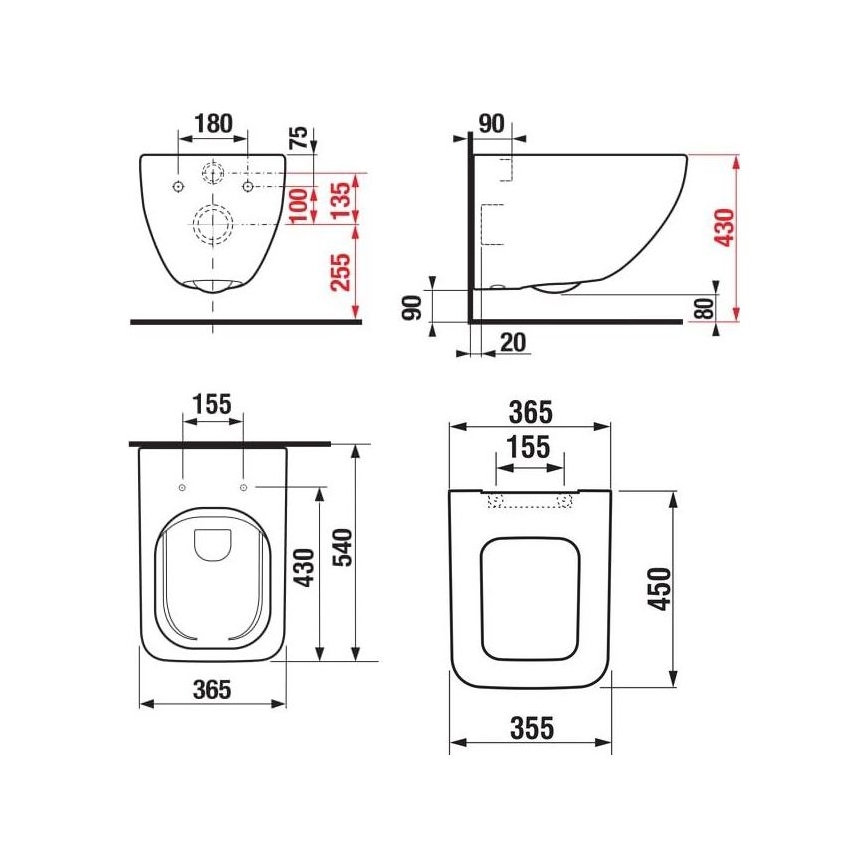 JIKA H8669540000001 - Wand-WC PURE Keramik/weiß + WC-Sitz SoftClose PURE Duroplast/weiß