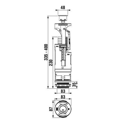 JIKA H8903760000001 - Spültaste + DUAL-Spülventil, glänzender Chrom