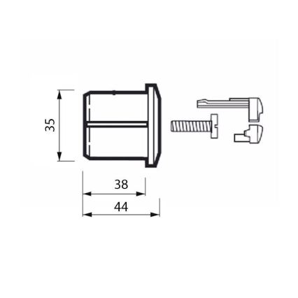 JIKA H8913630000001 - Spültaste DUAL LYRA/DEEP Hochglanzchrom