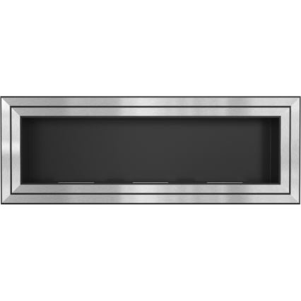 Kratki - Eingebauter BIO-Kamin 65x180 cm 3x2,5 kW glänzender Chrom