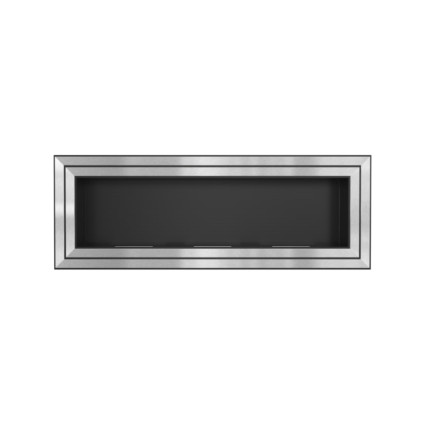 Kratki - Eingebauter BIO-Kamin 65x180 cm 3x2,5 kW glänzender Chrom
