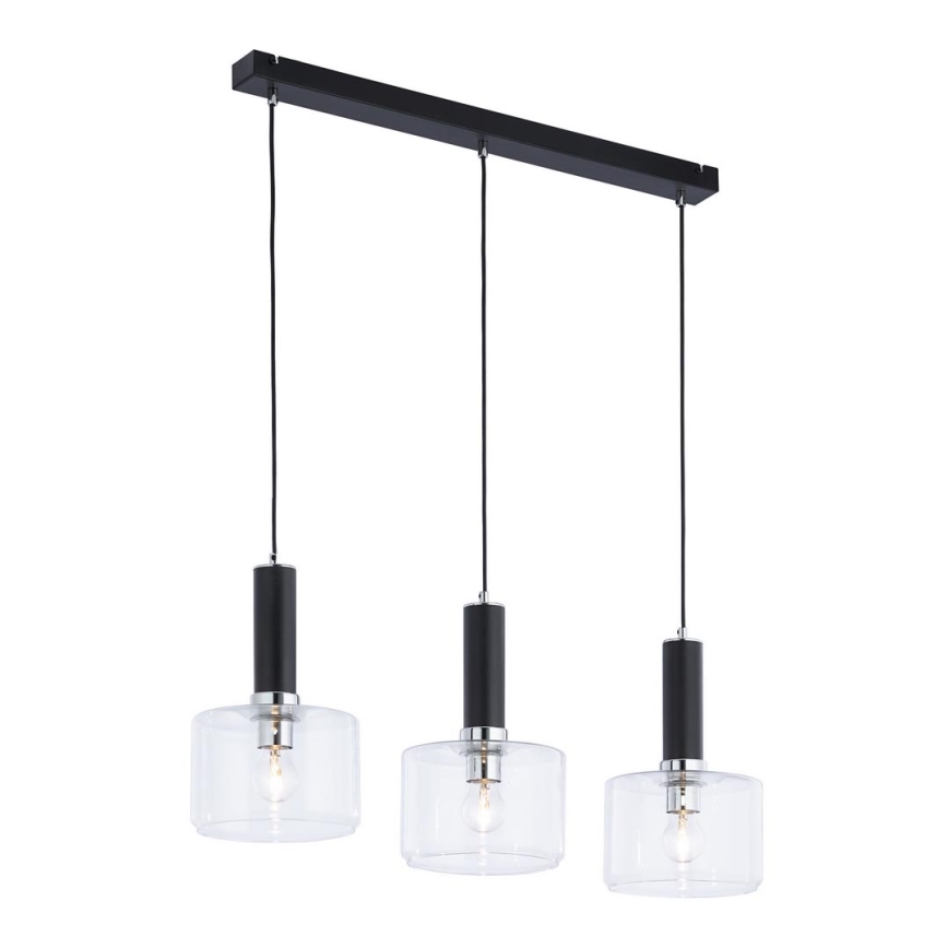 Jupiter 1857 - VA3 - Hängeleuchte VANES 3xE27/60W/230V glänzendes Chrom/schwarz