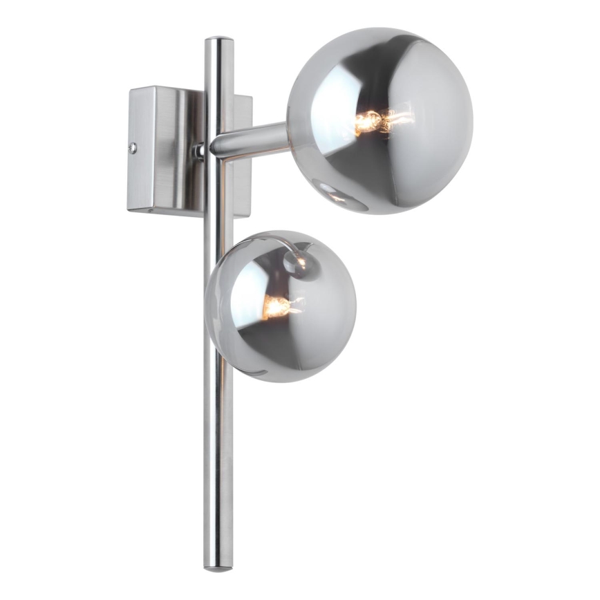 Jupiter 1903 - Wandleuchte NEPTUN 2xG9/14W/230V mattchrom/rauchgrau