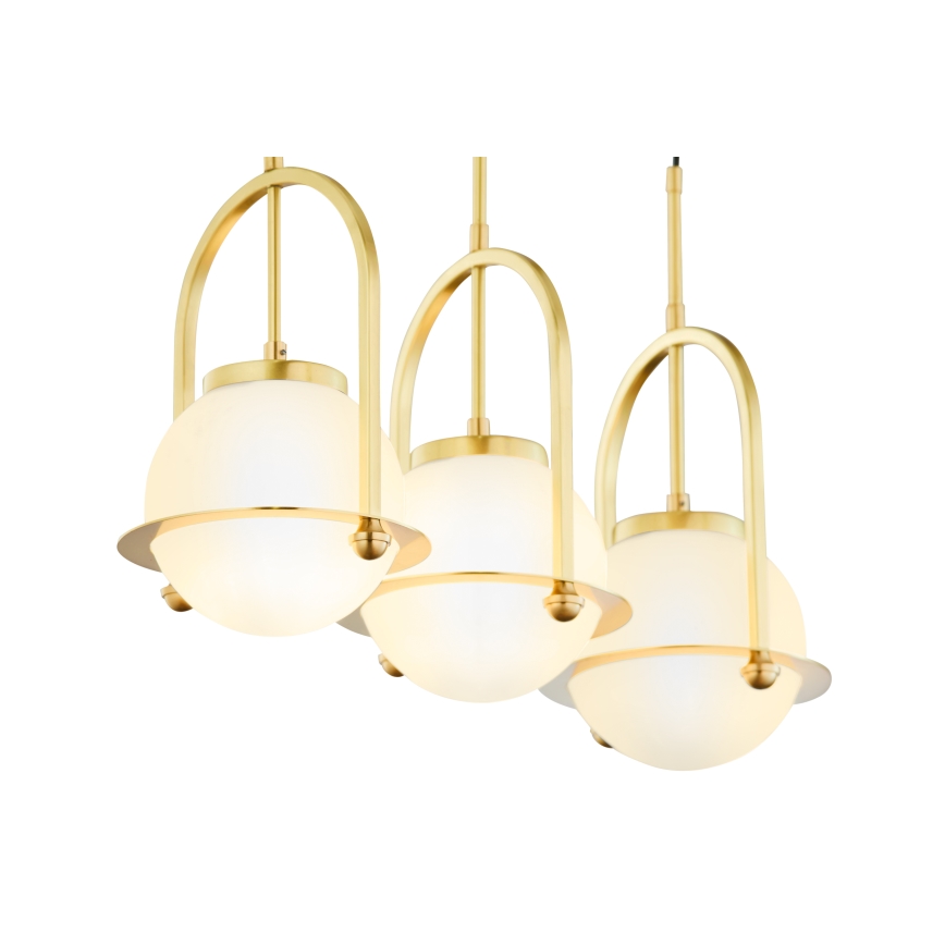 Jupiter 1917 - Pendelleuchte am Kabel ROSSO 3xE27/15W/230V goldfarben