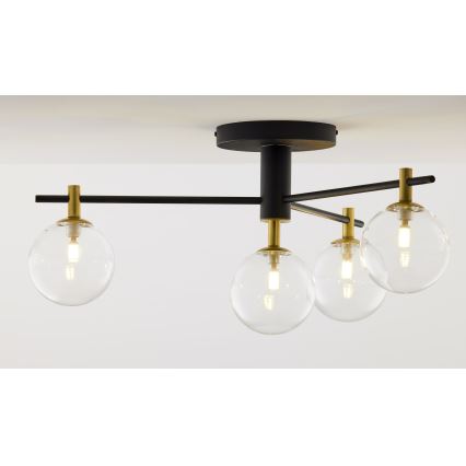 Jupiter 2034 - Aufbauleuchte FIGARO 4xG9/10W/230V schwarz/golden/beige/klar