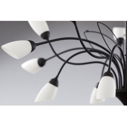 Jupiter 2057 - Kettenkronleuchter GLORIOSA 15xG9/14W/230V schwarz