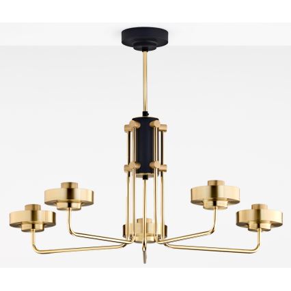 Jupiter 2088 - Deckenleuchte an Stange RAMIREZ 5xE27/15W/230V gold/schwarz