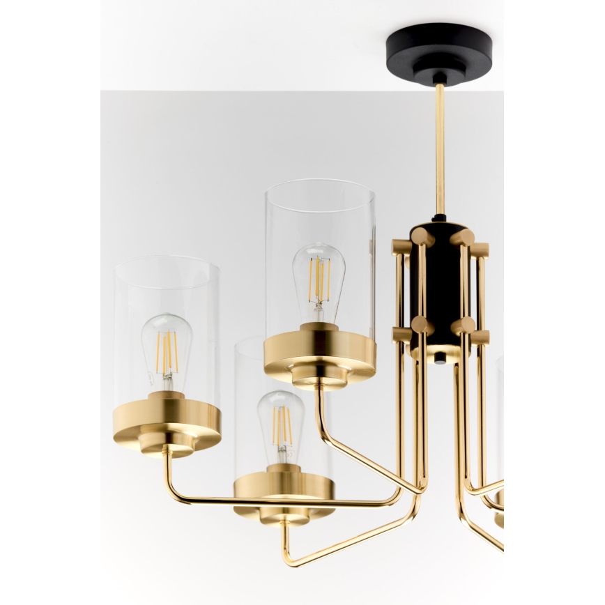 Jupiter 2089 - Deckenleuchte mit Stange RAMIREZ 6xE27/15W/230V gold/schwarz