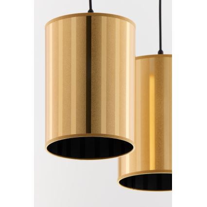 Jupiter 2091 - Pendelleuchte CORTINA mit Kabel 2xE27/15W/230V gold/schwarz