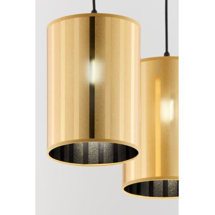 Jupiter 2091 - Pendelleuchte CORTINA mit Kabel 2xE27/15W/230V gold/schwarz