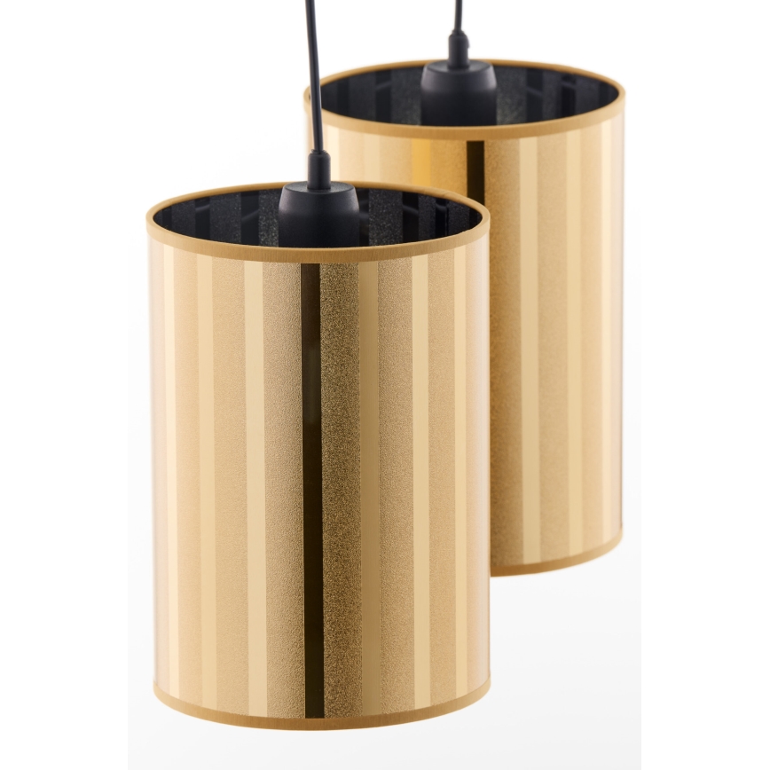 Jupiter 2091 - Pendelleuchte CORTINA mit Kabel 2xE27/15W/230V gold/schwarz