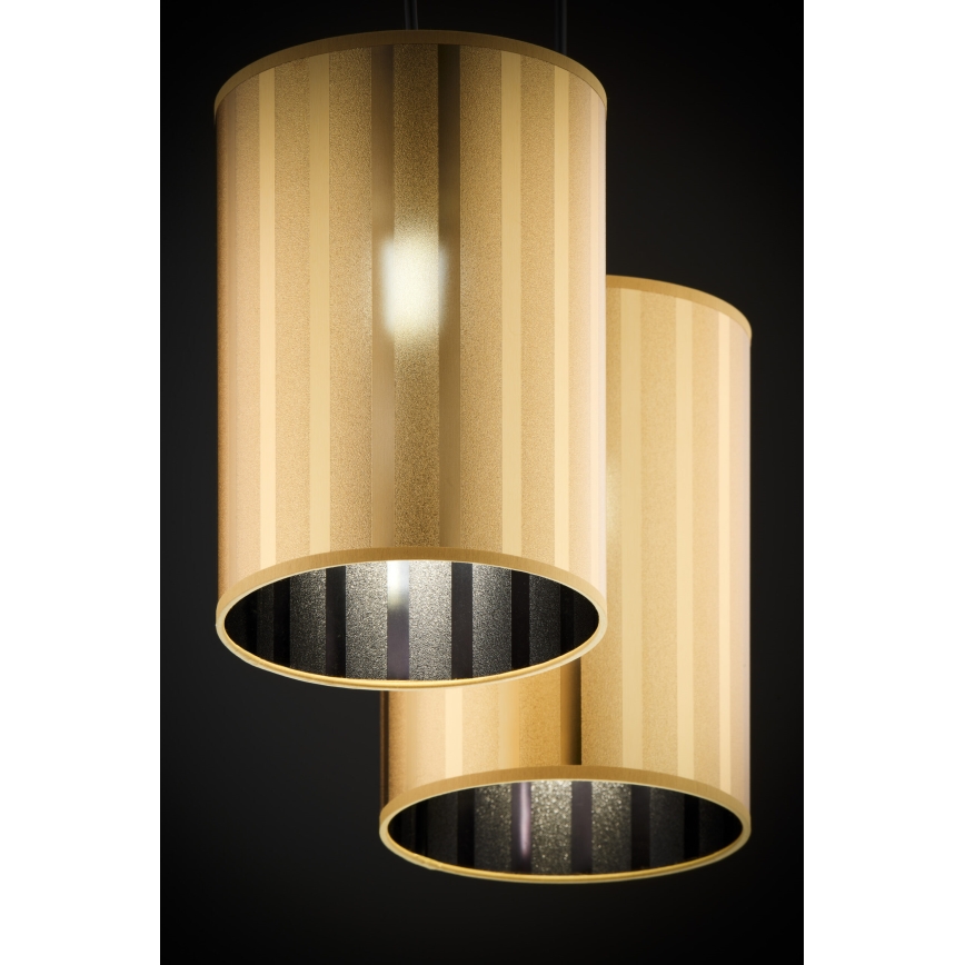 Jupiter 2091 - Pendelleuchte CORTINA mit Kabel 2xE27/15W/230V gold/schwarz