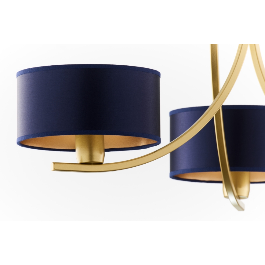 Jupiter 2093 - Pendelleuchte mit Kette ARTHUR 3xE27/15W/230V blau/gold