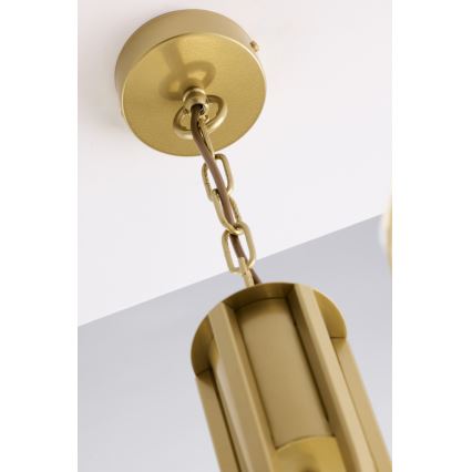 Jupiter 2094 - Kronleuchter an Kette ARTHUR 5xE27/15W/230V blau/gold