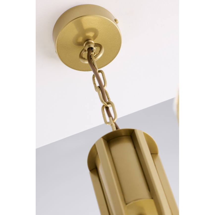 Jupiter 2094 - Kronleuchter an Kette ARTHUR 5xE27/15W/230V blau/gold