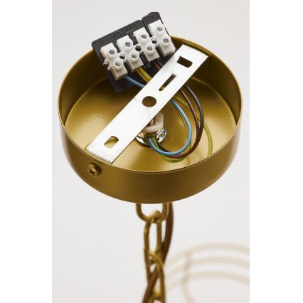 Jupiter 2094 - Kronleuchter an Kette ARTHUR 5xE27/15W/230V blau/gold