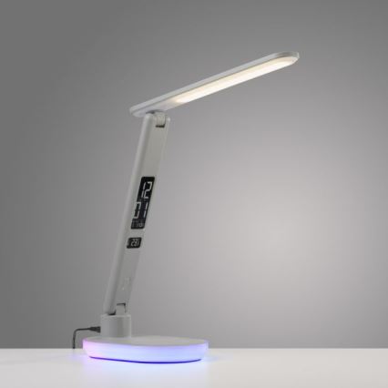 JUST LIGHT. 11018-16 - LED RGBW dimmbare Touch-Tischlampe mit kabellosem Laden TINA LED/4W/230V weiß