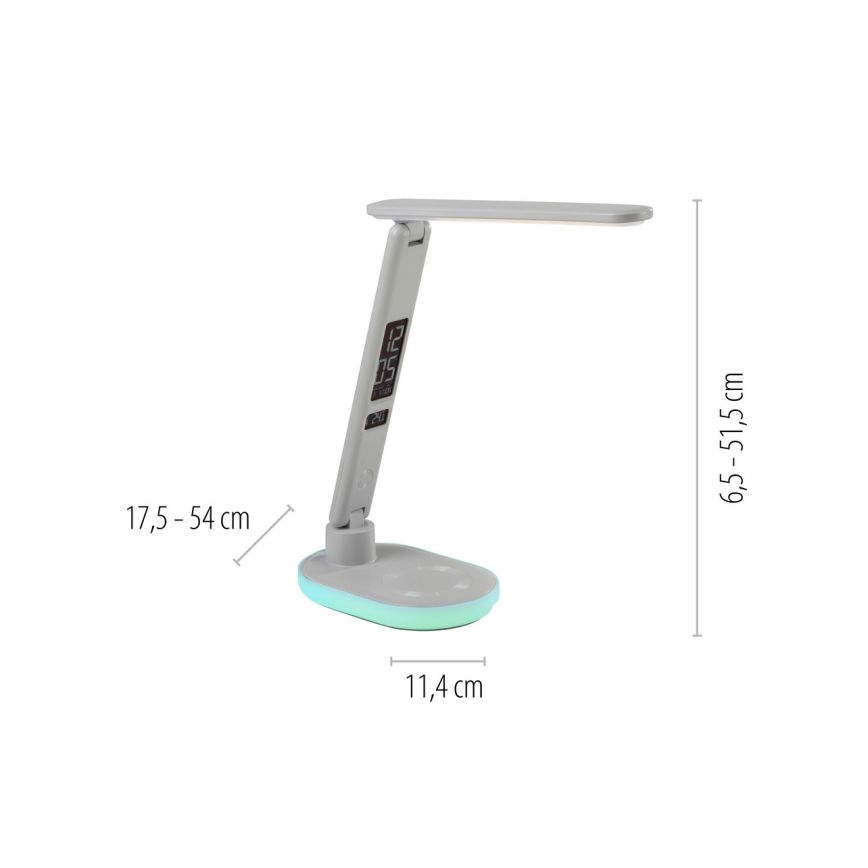 JUST LIGHT. 11018-16 - LED RGBW dimmbare Touch-Tischlampe mit kabellosem Laden TINA LED/4W/230V weiß