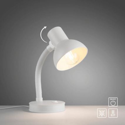 JUST LIGHT. 11080-16 - Flexible Tischlampe FLEXI 1xE27/25W/230V weiß