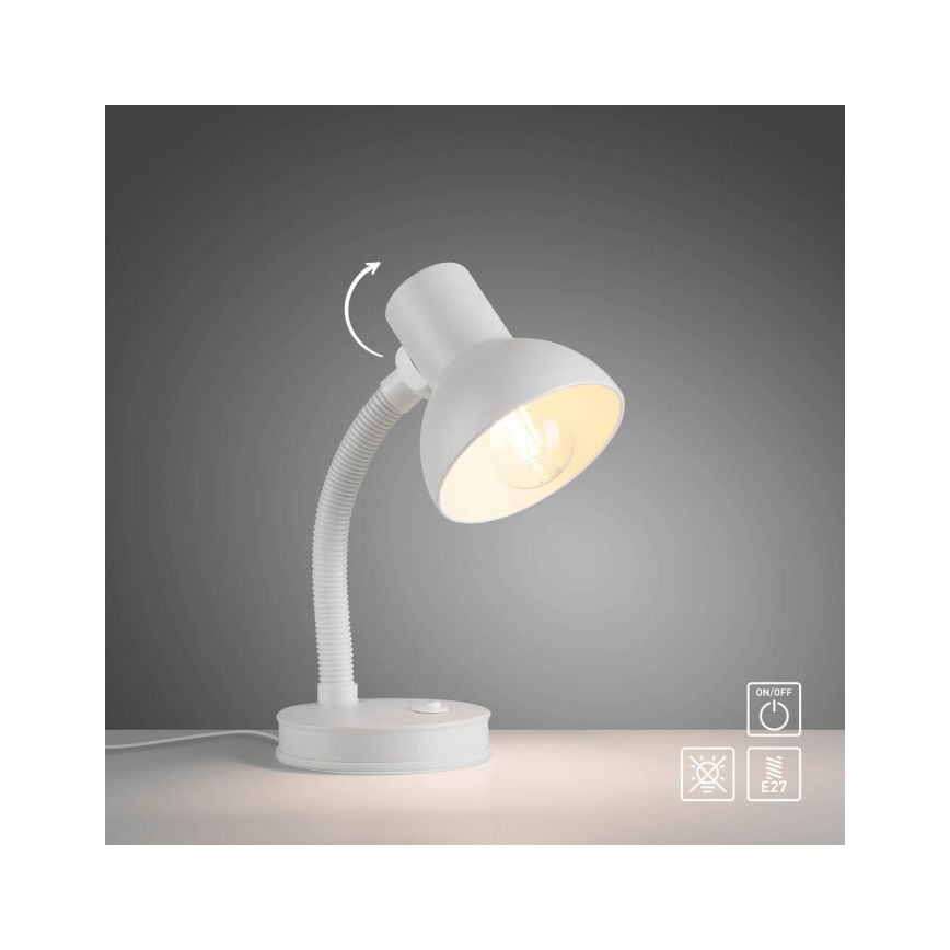 JUST LIGHT. 11080-16 - Flexible Tischlampe FLEXI 1xE27/25W/230V weiß