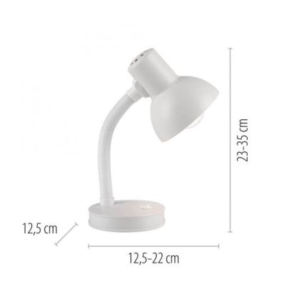 JUST LIGHT. 11080-16 - Flexible Tischlampe FLEXI 1xE27/25W/230V weiß