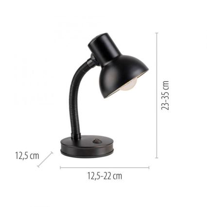 JUST LIGHT. 11080-18 - Verstellbare Tischlampe FLEXI 1xE27/25W/230V, schwarz