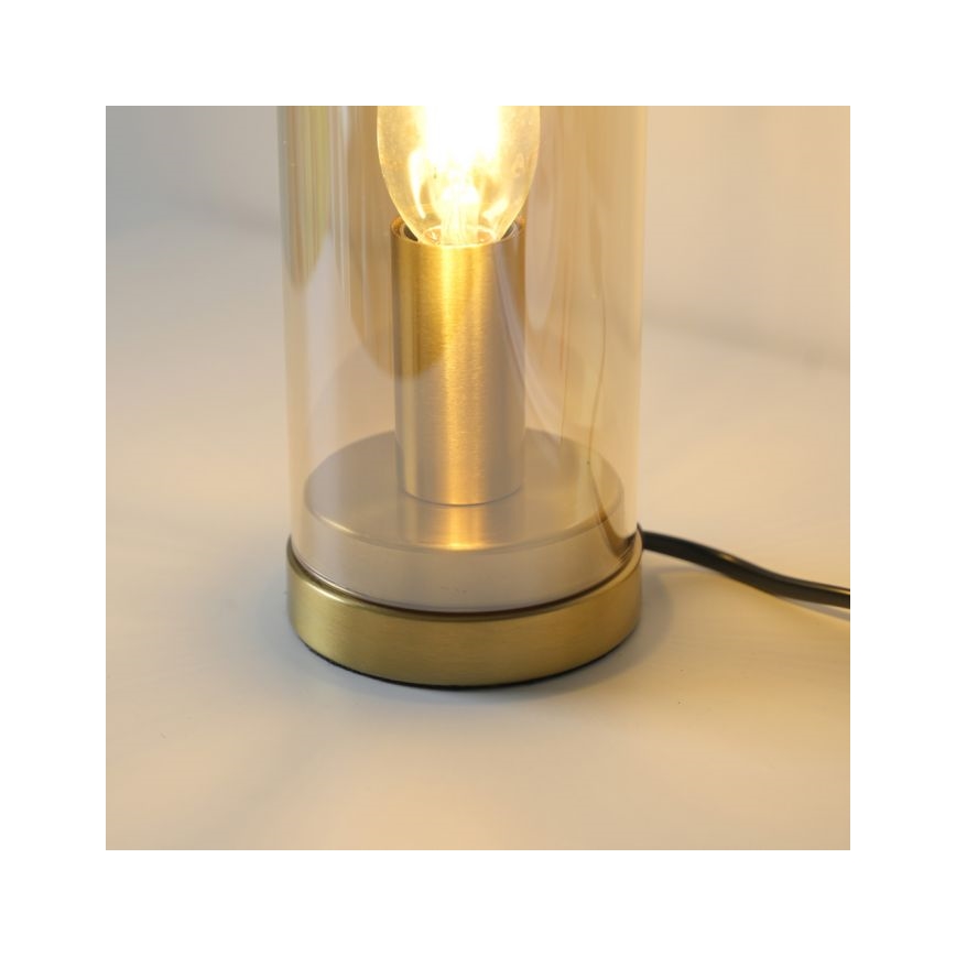 JUST LIGHT. 14006-27 - Tischlampe BOTTLE 1xE14/25W/230V beige/rauchfarben