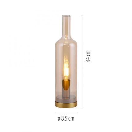 JUST LIGHT. 14006-27 - Tischlampe BOTTLE 1xE14/25W/230V beige/rauchfarben