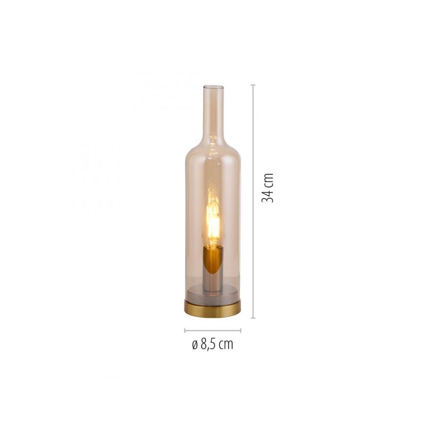 JUST LIGHT. 14006-27 - Tischlampe BOTTLE 1xE14/25W/230V beige/rauchfarben