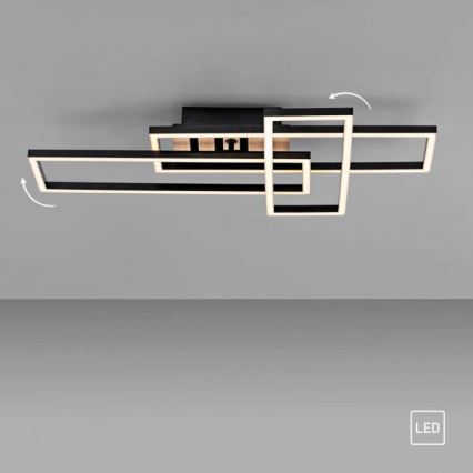 JUST LIGHT. 14051-79 - LED-Deckenleuchte AKUSTIKA LED/20,5W/230V Eiche/Schwarz