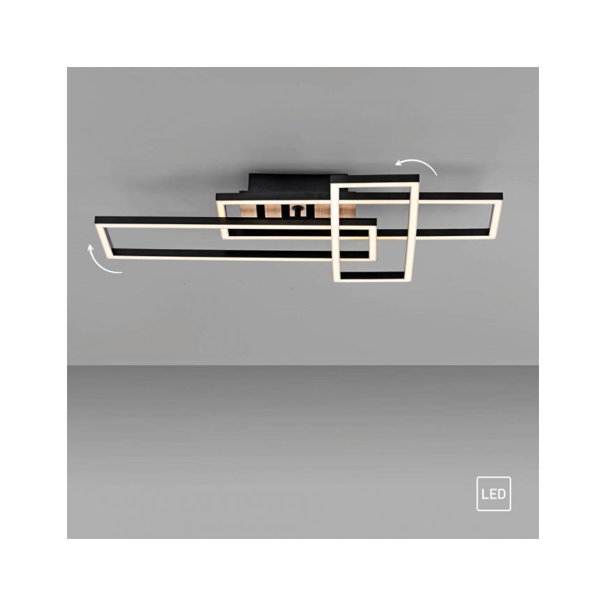 JUST LIGHT. 14051-79 - LED-Deckenleuchte AKUSTIKA LED/20,5W/230V Eiche/Schwarz